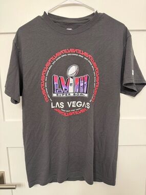 Super Bowl Las Vegas Crewneck Tee with White Logo